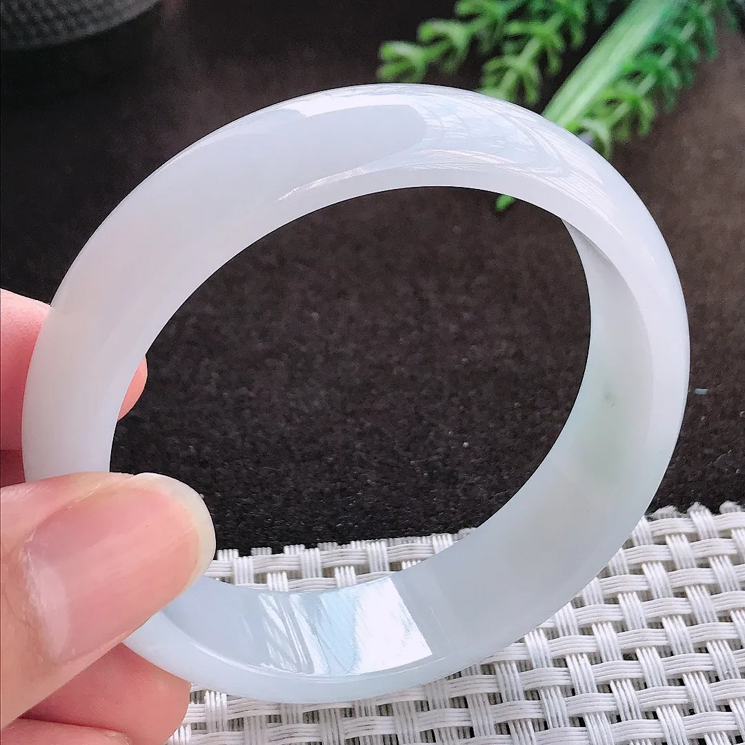 天然a货翡翠56/15.6/6.6老坑冰胶果冻轮胎手镯宽边玉手镯