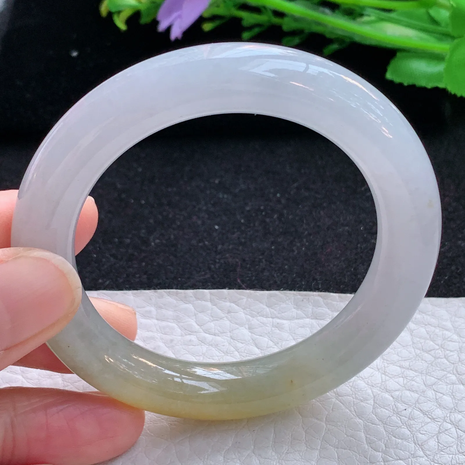 ss小圈口51.5*10.8*10.2美人镯 缅甸翡翠a货玉手镯冰双彩圆条玉手环