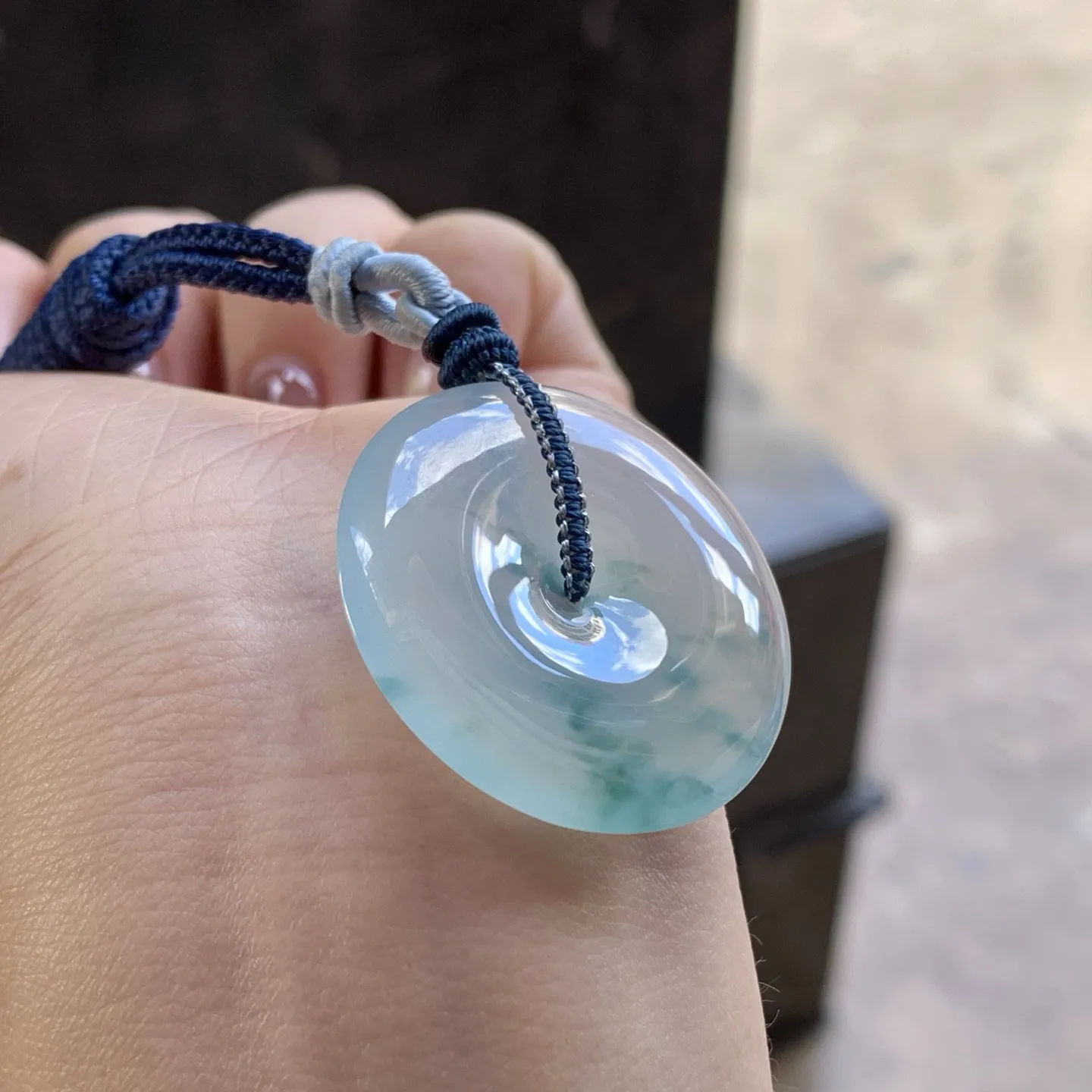 冰种飘花平安扣 平安顺遂～