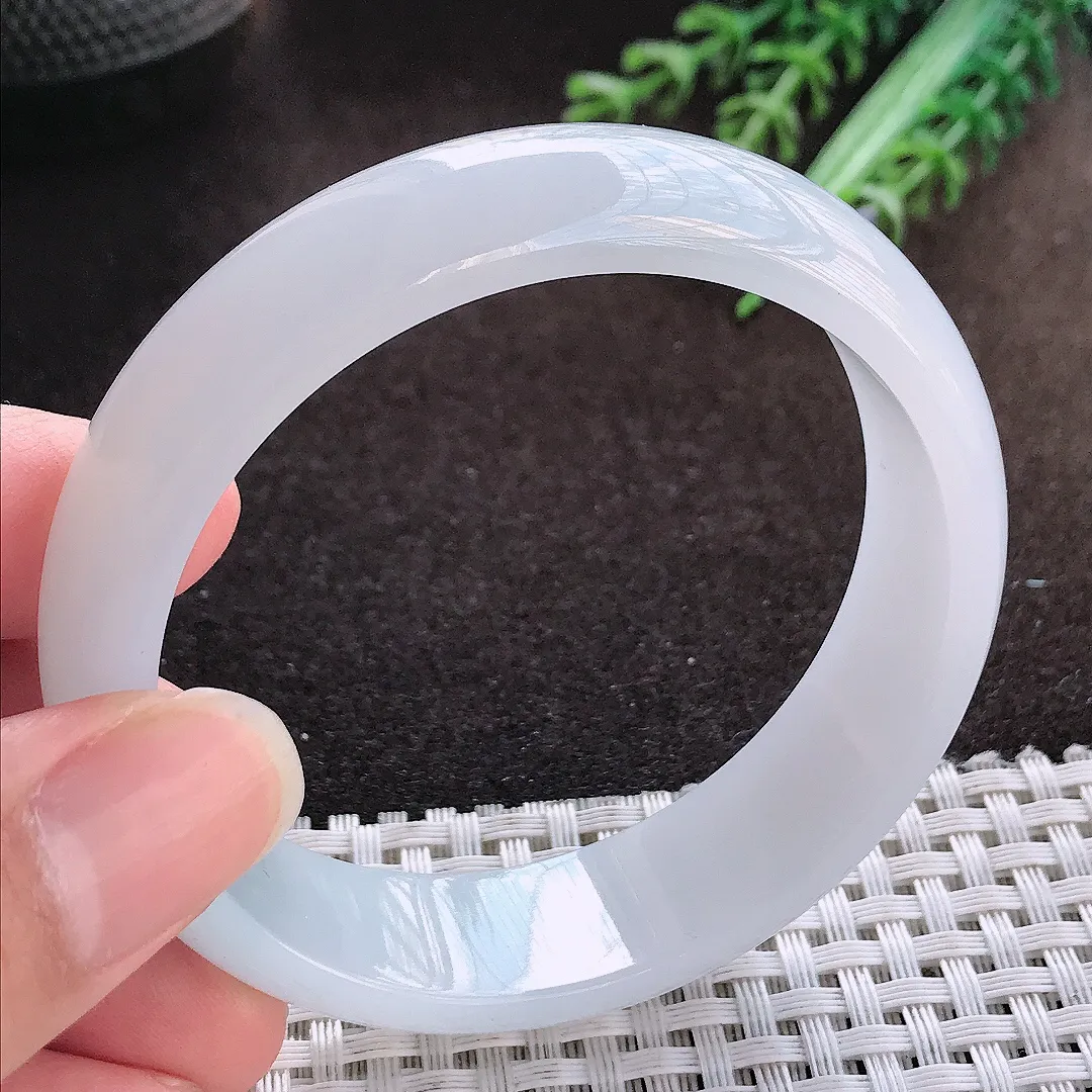 天然a货翡翠56/15.6/6.6老坑冰胶果冻轮胎手镯宽边玉手镯