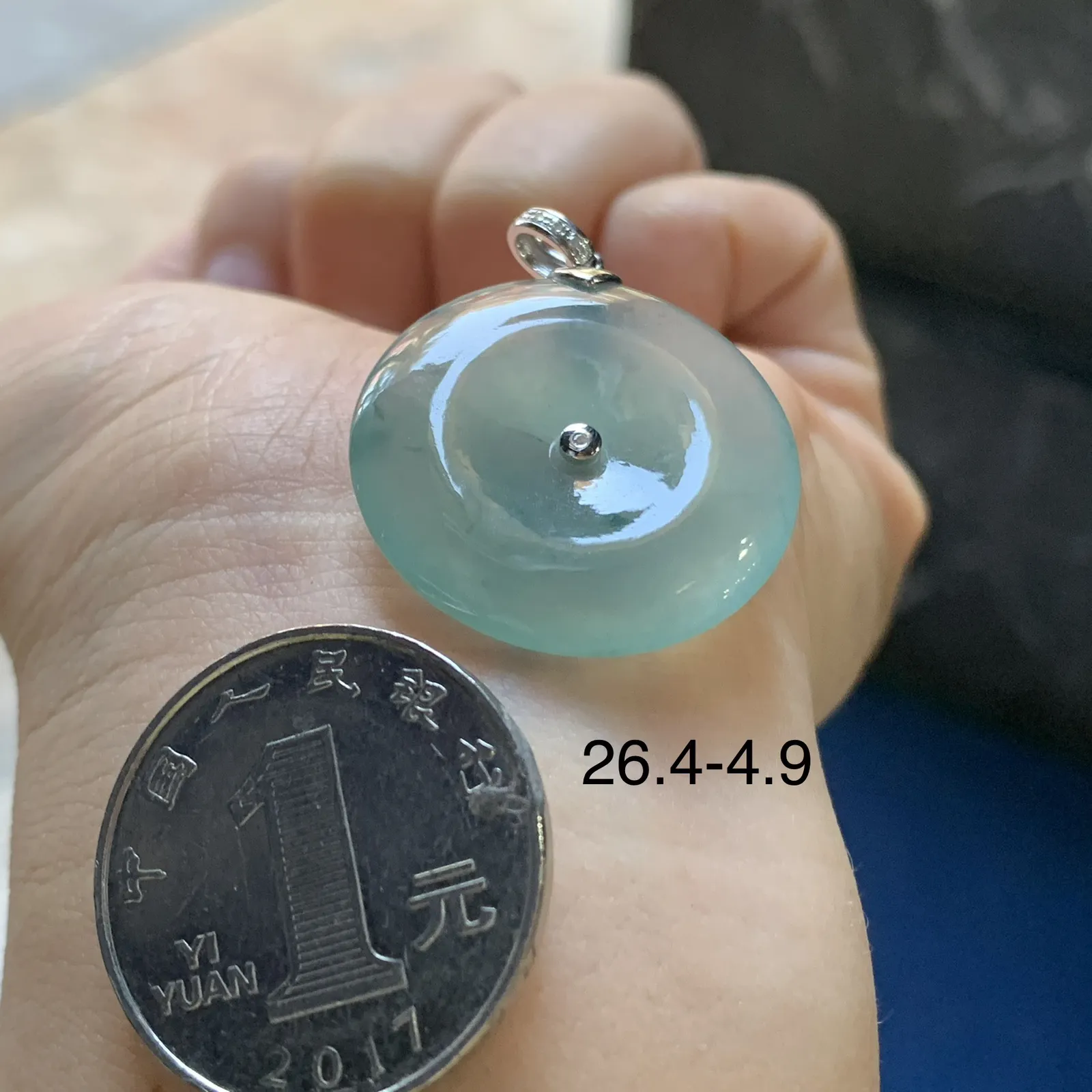 冰蓝花平安扣 平安顺遂～