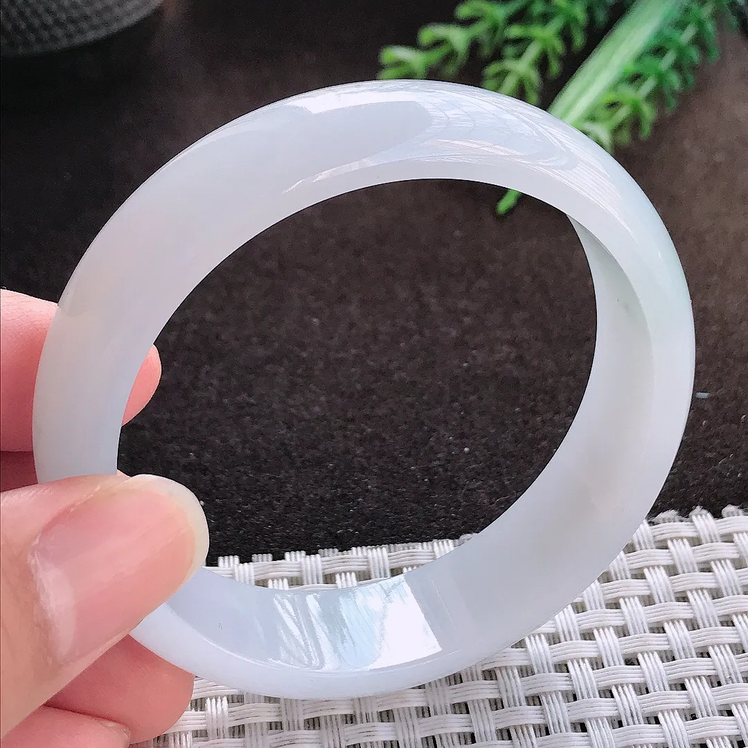 天然a货翡翠56/15.6/6.6老坑冰胶果冻轮胎手镯宽边玉手镯