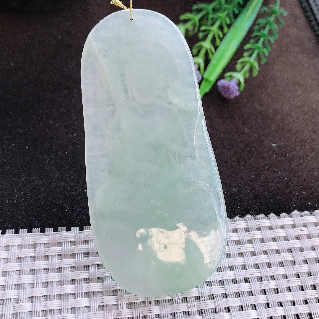 天然a货翡翠83/39.6/5.8老坑冰胶冰晴虚空藏吊坠翡翠玉挂件