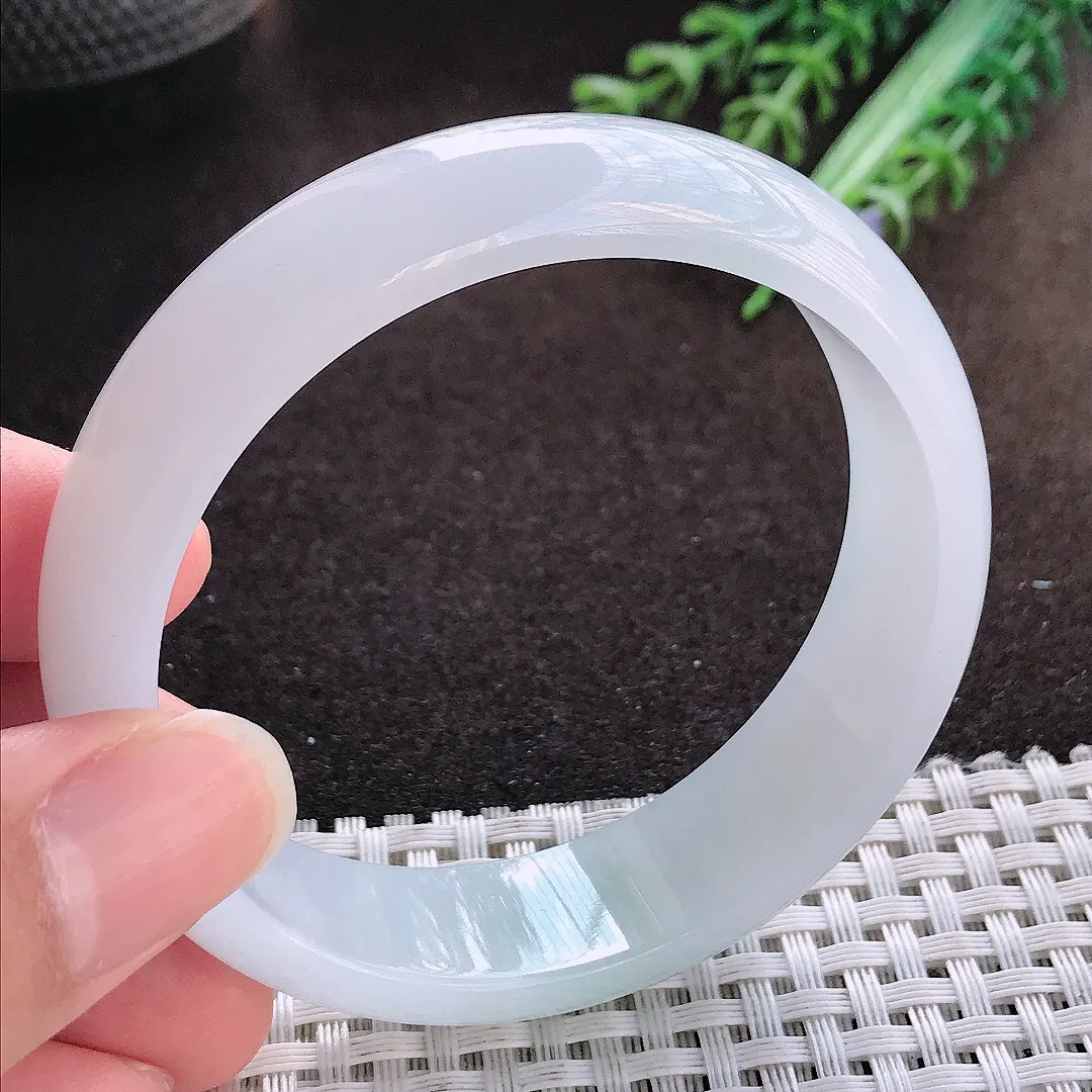 天然a货翡翠56/15.6/6.6老坑冰胶果冻轮胎手镯宽边玉手镯