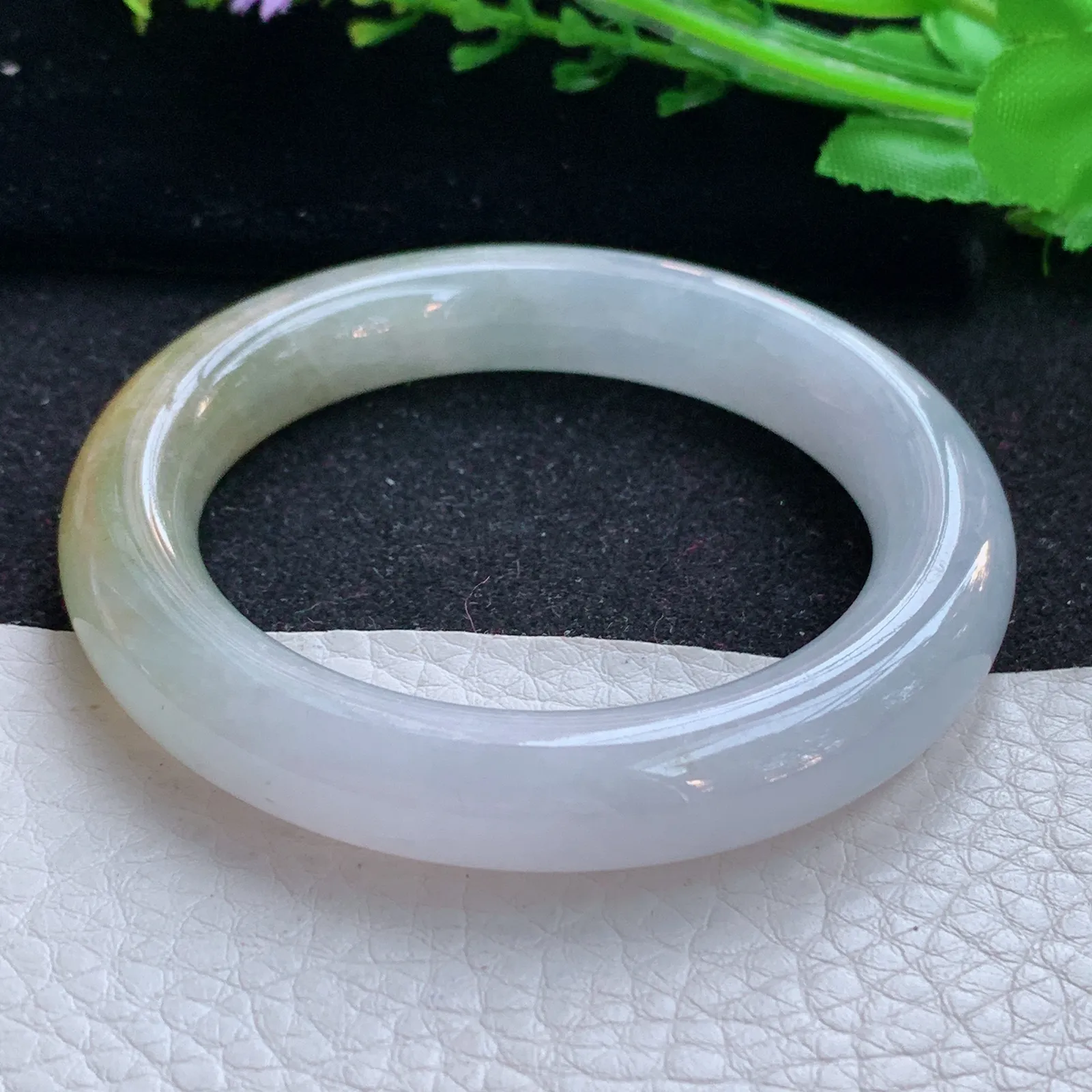 ss小圈口51.5*10.8*10.2美人镯 缅甸翡翠a货玉手镯冰双彩圆条玉手环