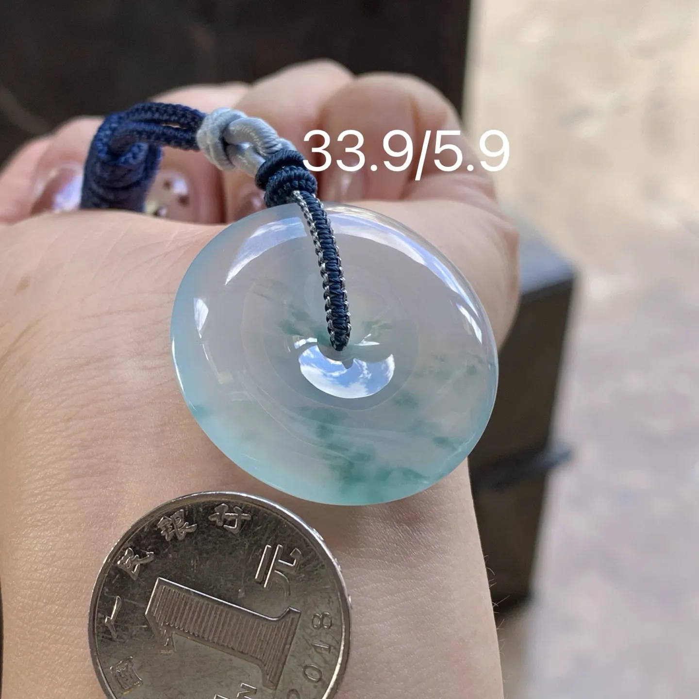 冰种飘花平安扣 平安顺遂～