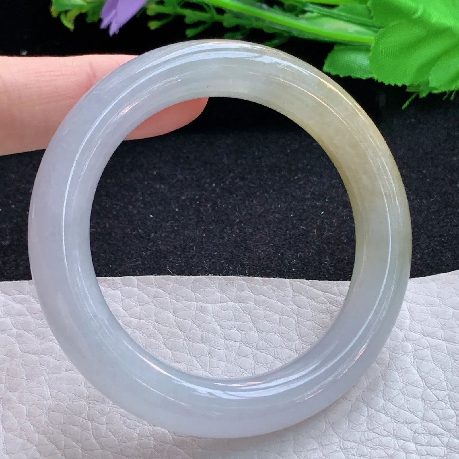 ss小圈口51.5*10.8*10.2美人镯 缅甸翡翠a货玉手镯冰双彩圆条玉手环