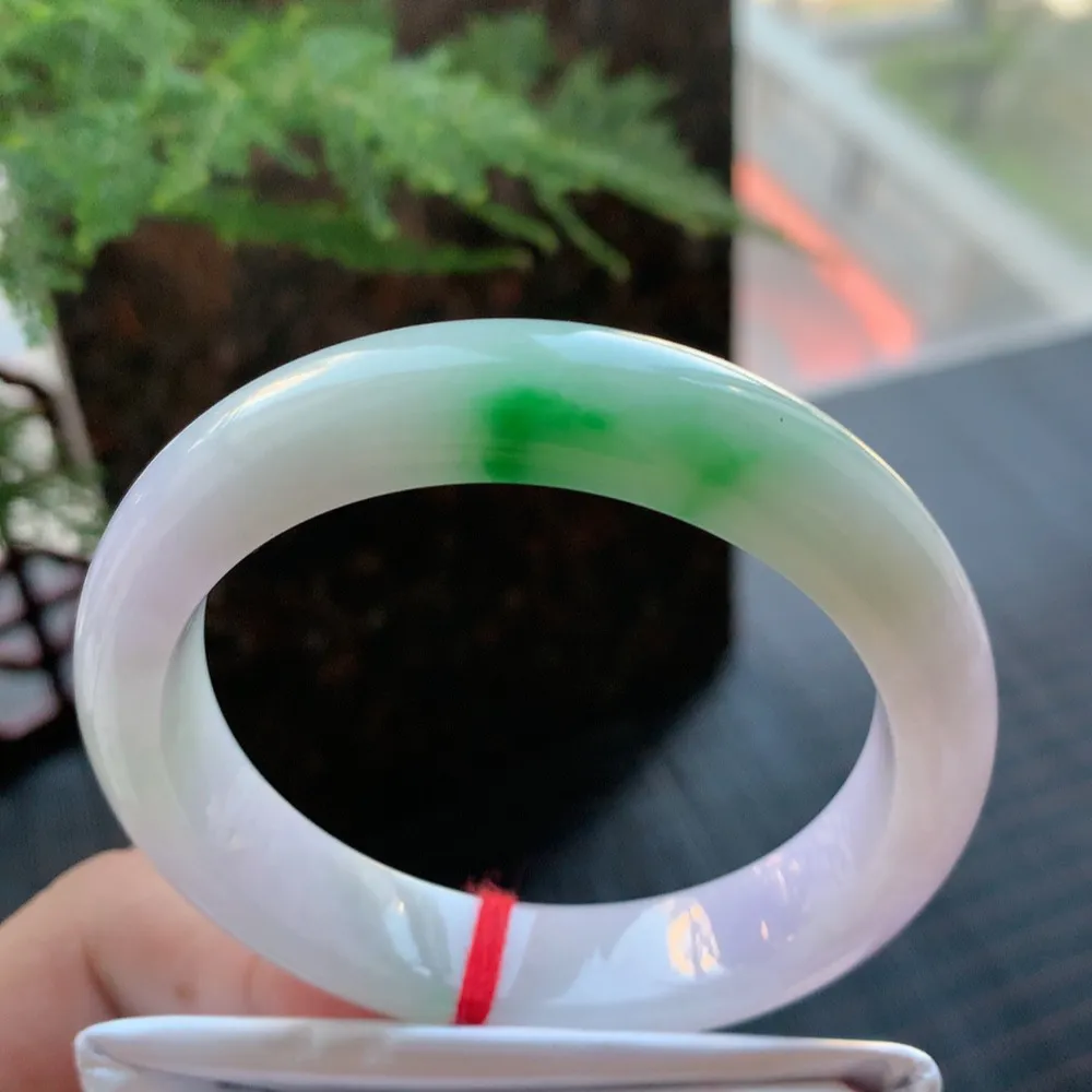 正圈冰糯春彩 无瑕 尺寸:54.8/12.6/8.5 超美