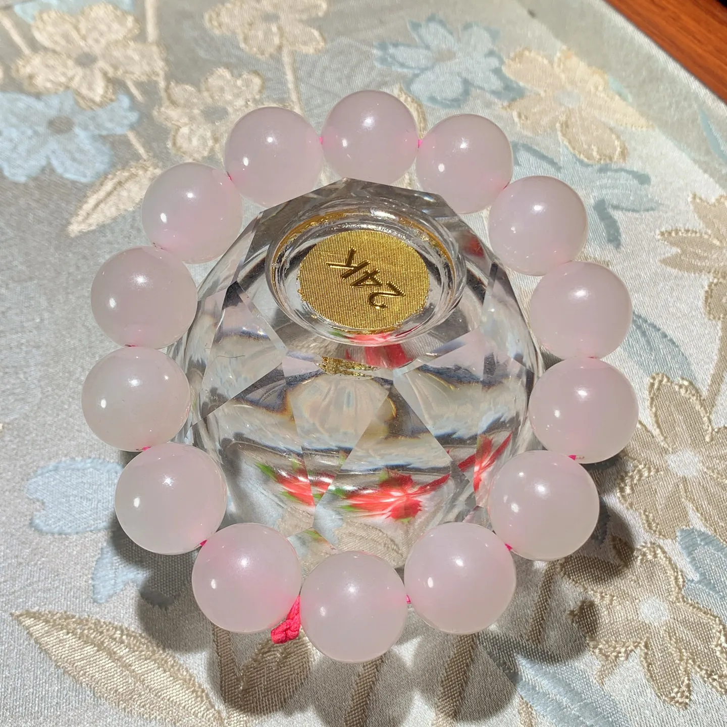 和田玉高冰藕粉圆珠手串 单颗尺寸15.玉质细腻油润。手推出油。品相大气。lt251126