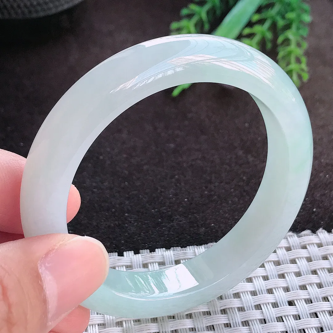 天然A货翡翠50.8/10.8/8老坑冰胶果冻小圈口冰晴手镯宽边玉手镯