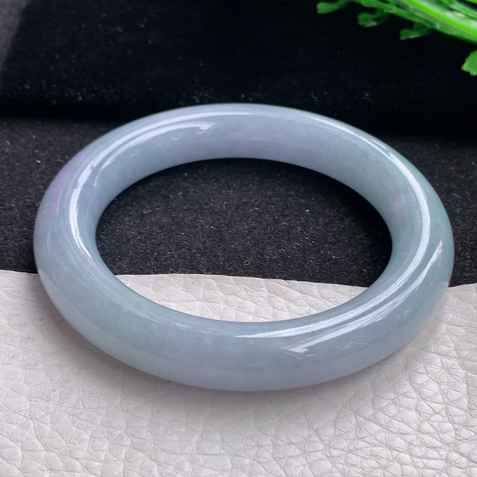 z自然光56*11.2*11胖圆镯 缅甸翡翠a货玉手镯紫罗兰水润圆条美人镯