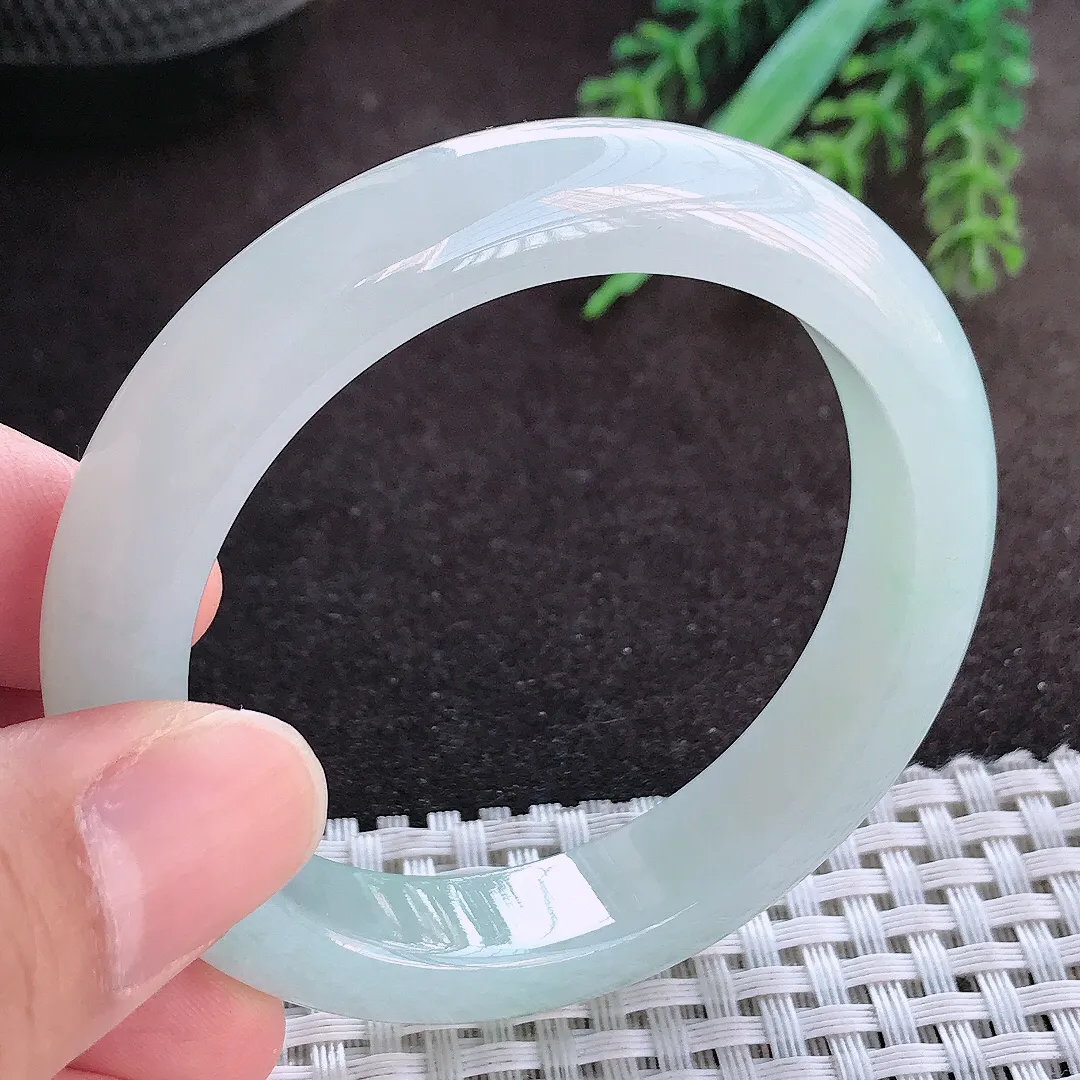 天然A货翡翠50.8/10.8/8老坑冰胶果冻小圈口冰晴手镯宽边玉手镯