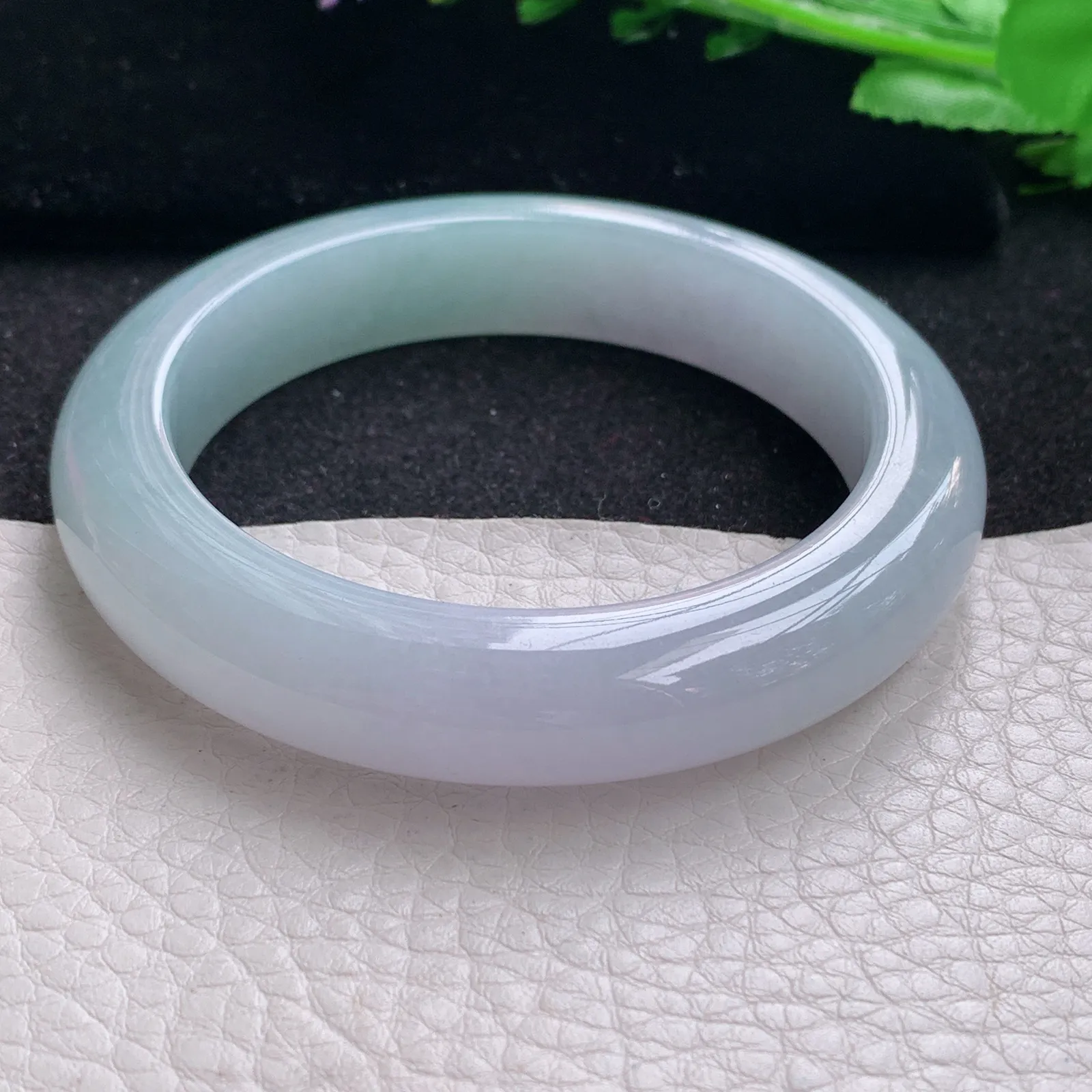 hy自然光56*12.3*9.5平安镯 缅甸翡翠a货玉手镯清新厚装宽边玉手环