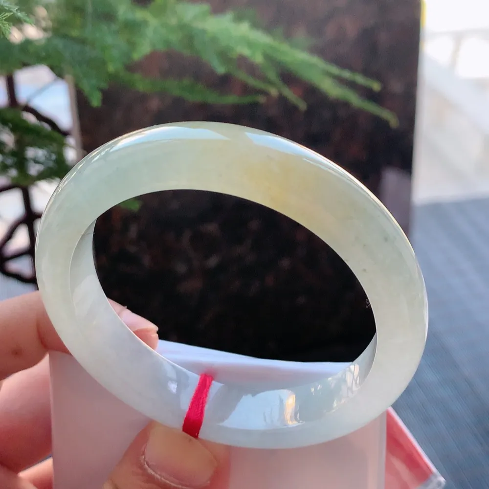 正圈冰黄翡 无瑕 尺寸:55.7/12.2/8 种色兼备🥰🥰