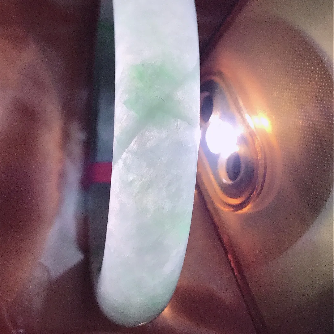 天然A货翡翠52.5/12.6/8.9老坑冰胶水灵冰晴绿手镯宽边玉手镯