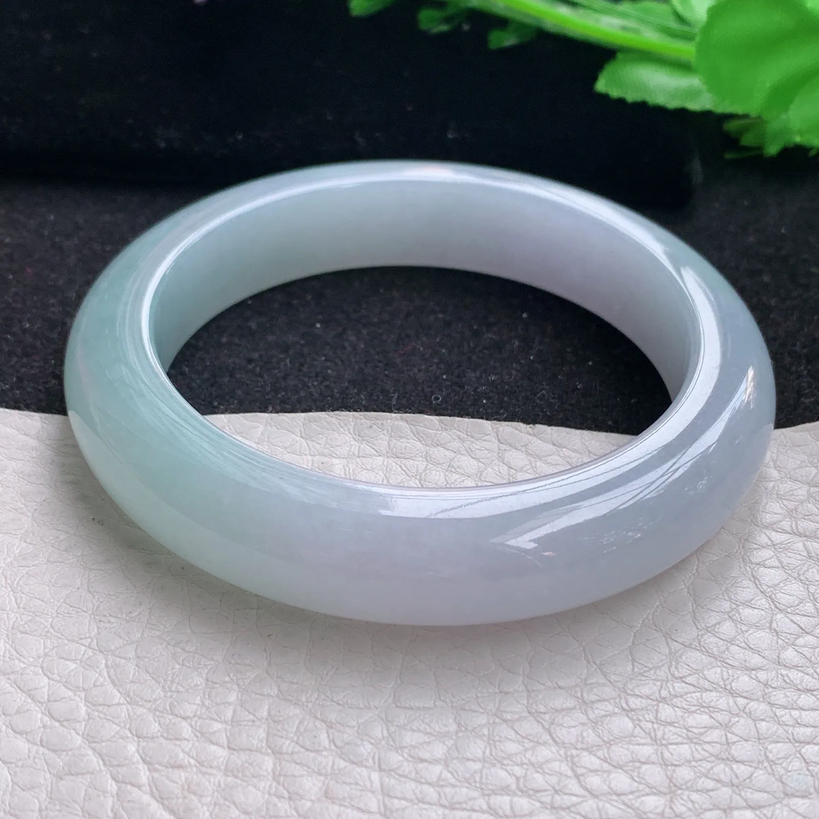 hy自然光56*12.3*9.5平安镯 缅甸翡翠a货玉手镯清新厚装宽边玉手环