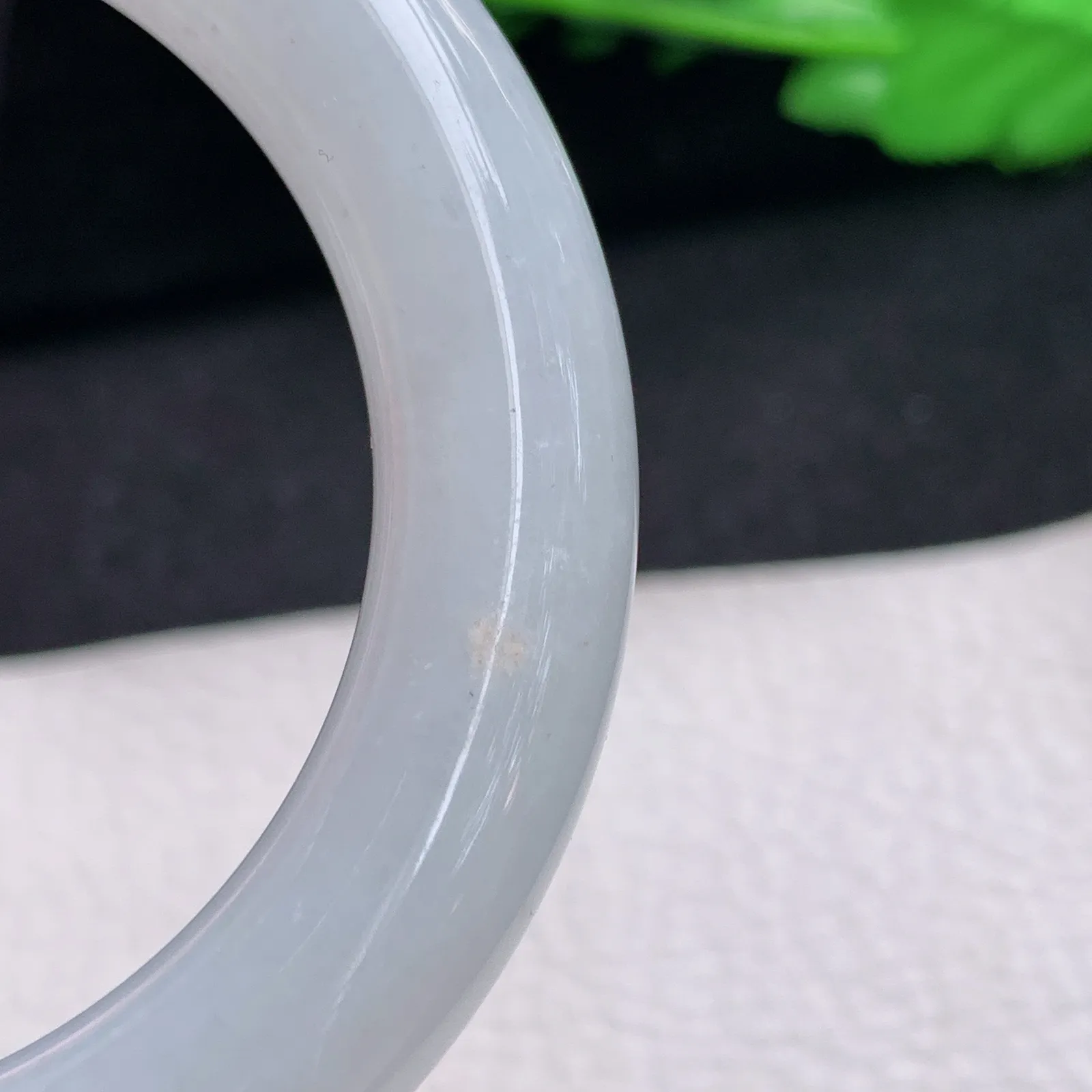 yh自然光54*12*11.6胖圆镯 缅甸翡翠a货玉手镯冰透圆条玉手环 美人镯