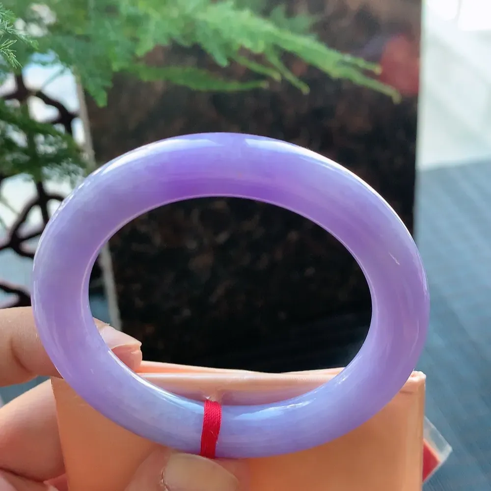 圆条满色浓紫 无瑕 尺寸:51.2/9.8 色好 超美