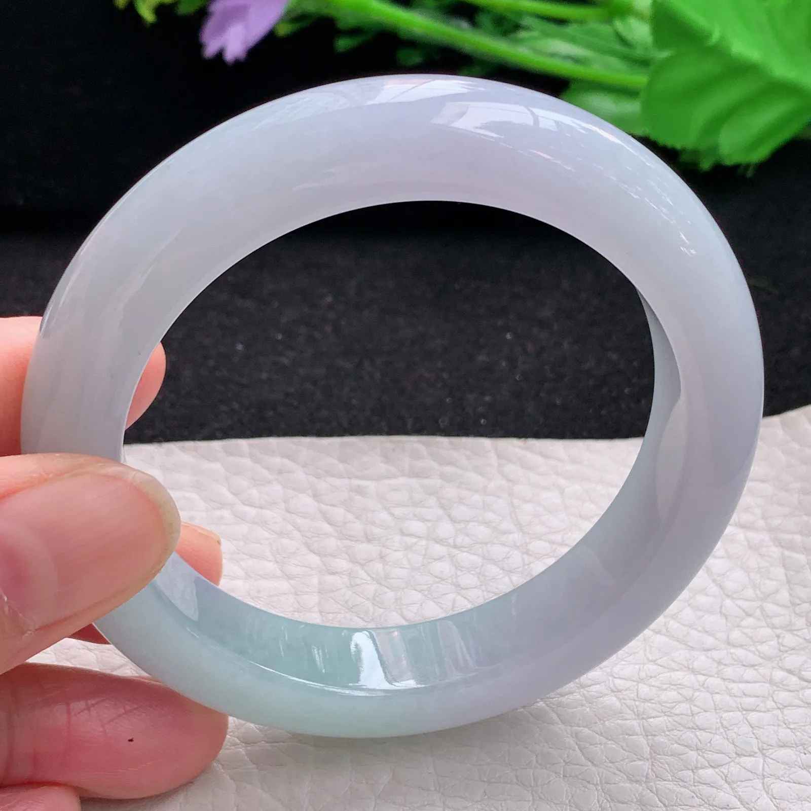 hy自然光56*12.3*9.5平安镯 缅甸翡翠a货玉手镯清新厚装宽边玉手环