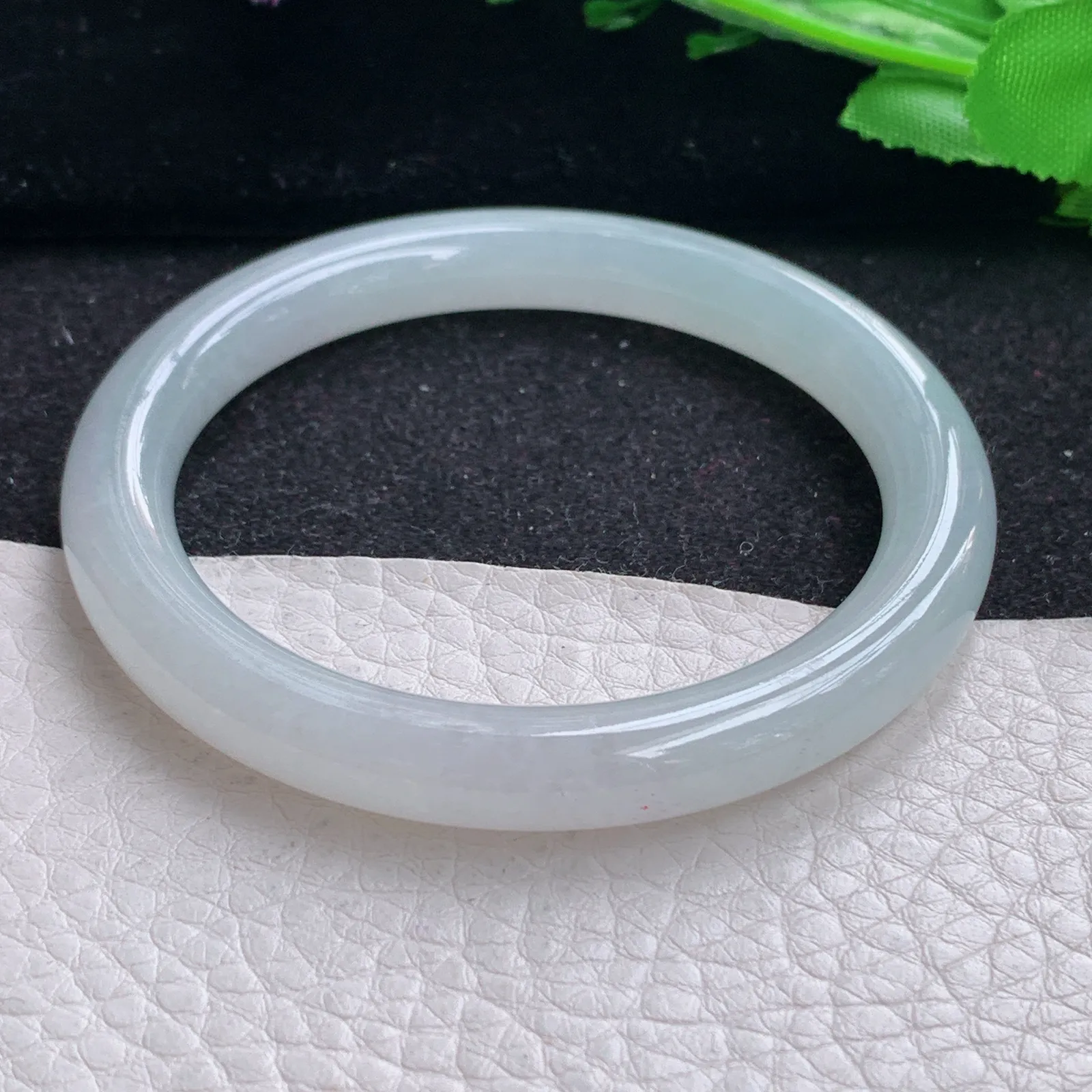 xd自然光54*8.3*8.4叮当镯 缅甸翡翠a货玉手镯冰润白月光美人镯