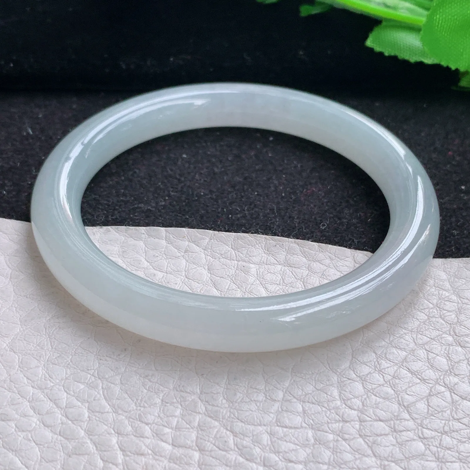 xd自然光54*8.3*8.4叮当镯 缅甸翡翠a货玉手镯冰润白月光美人镯