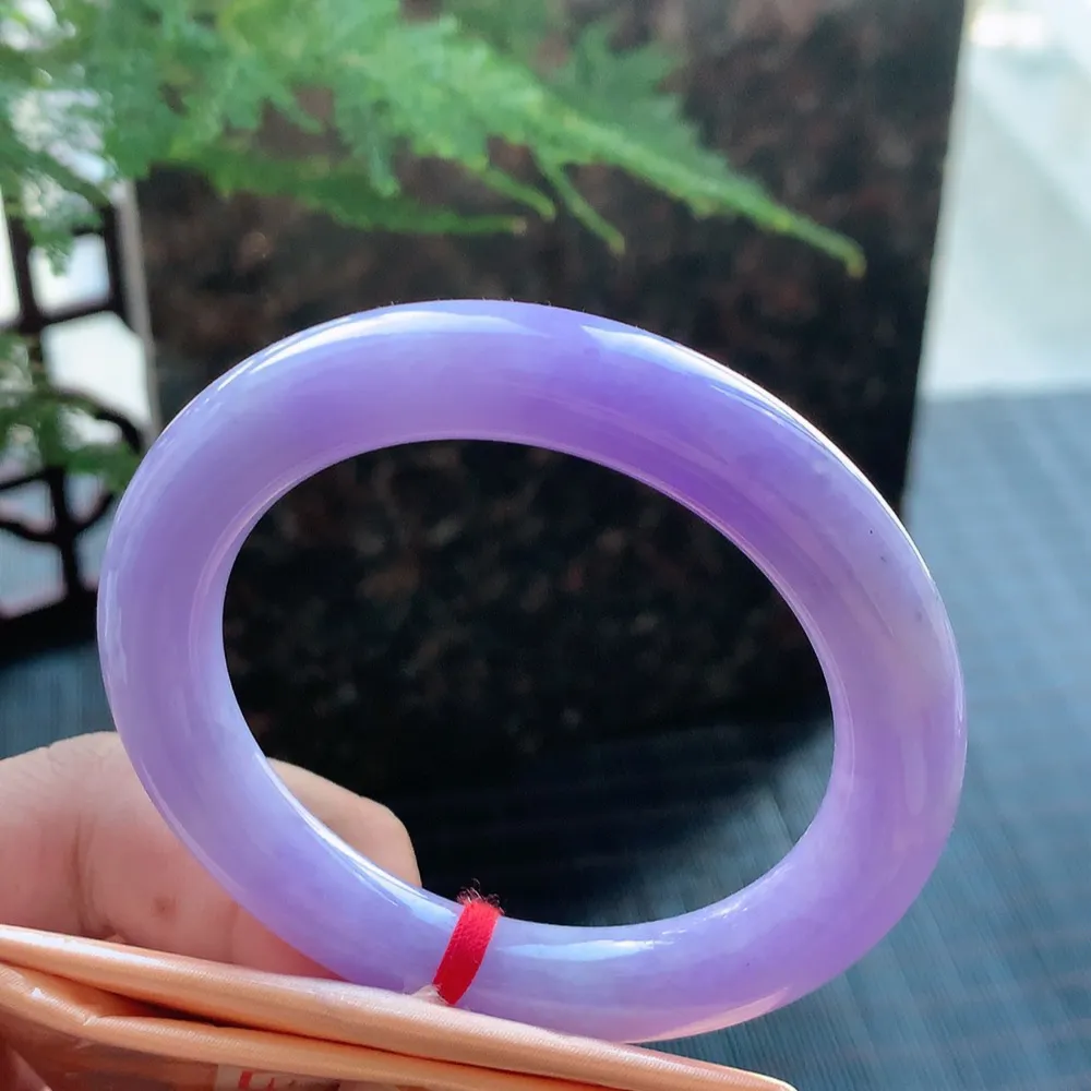 圆条满色浓紫 无瑕 尺寸:51.2/9.8 色好 超美