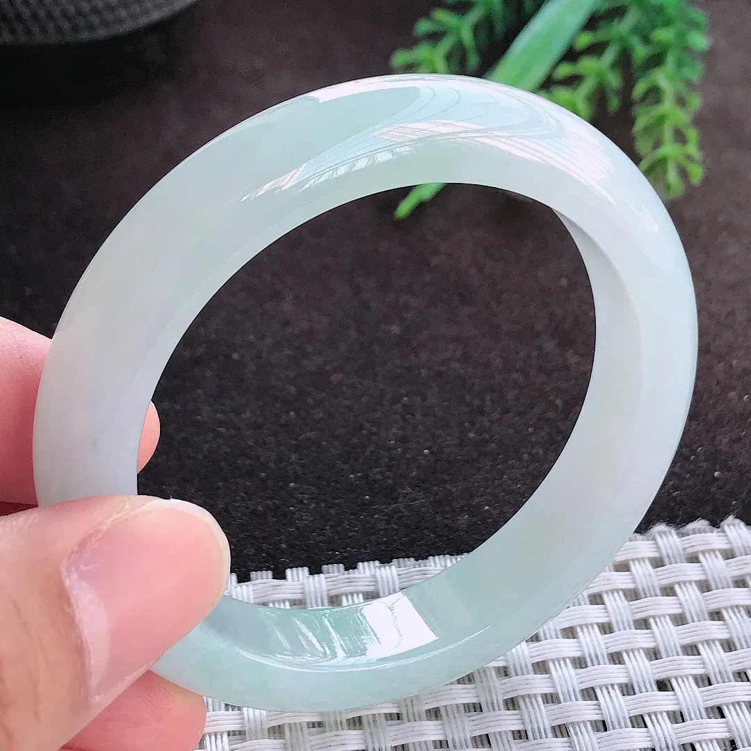 天然A货翡翠50.8/10.8/8老坑冰胶果冻小圈口冰晴手镯宽边玉手镯