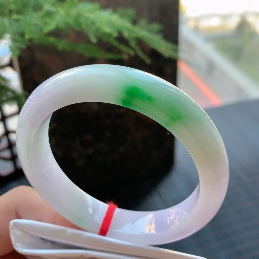 正圈冰糯春彩 无瑕 尺寸:54.8/12.6/8.5 超美