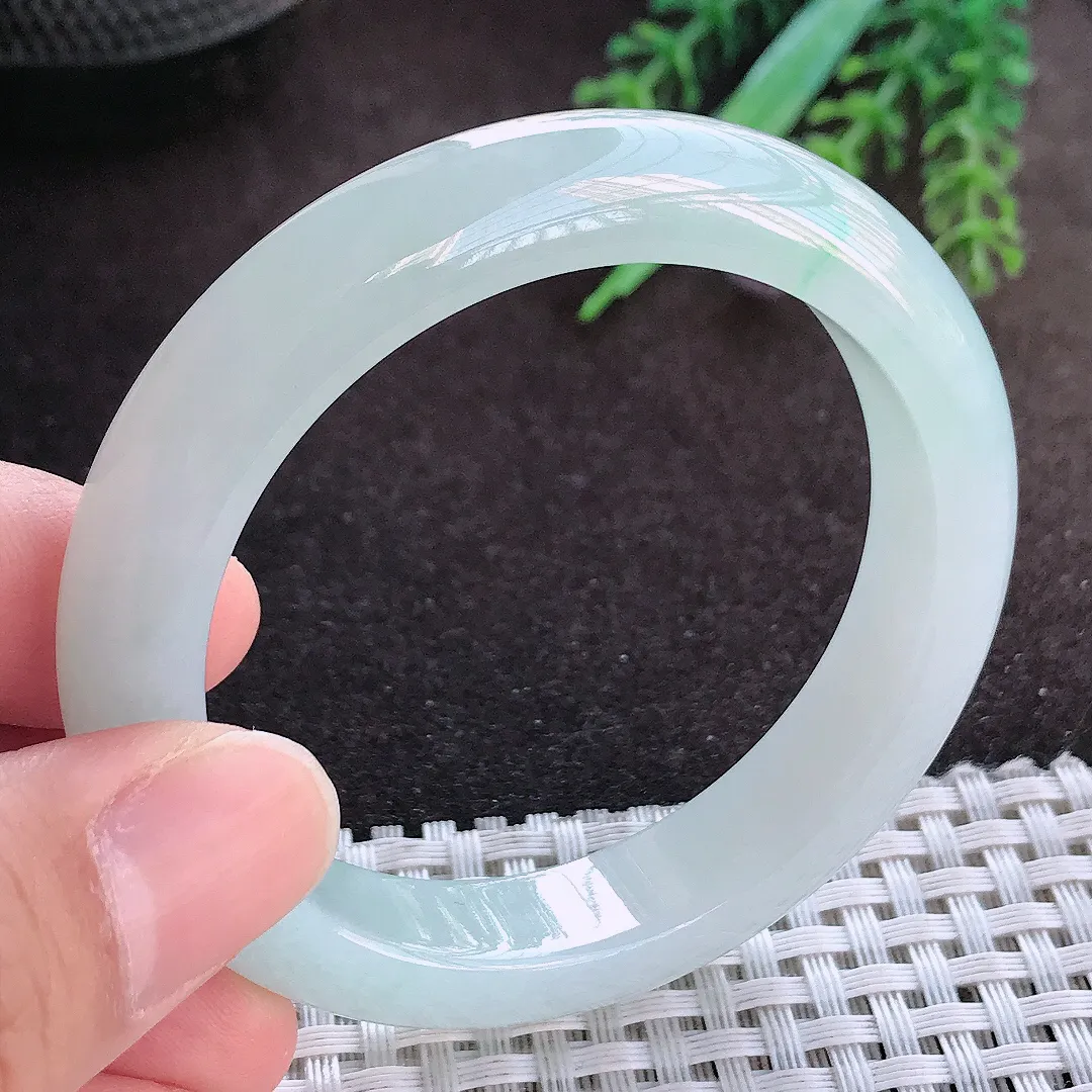 天然A货翡翠50.8/10.8/8老坑冰胶果冻小圈口冰晴手镯宽边玉手镯