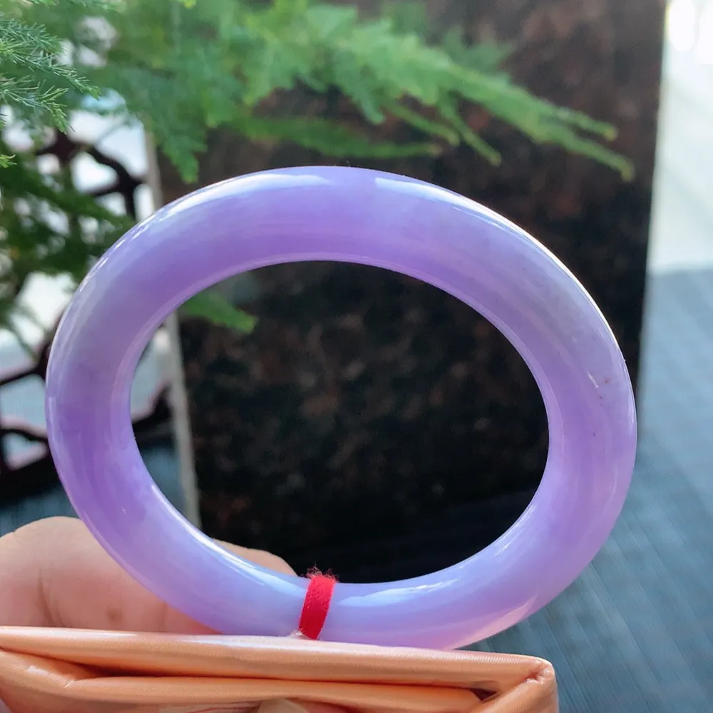 圆条满色浓紫 无瑕 尺寸:51.2/9.8 色好 超美