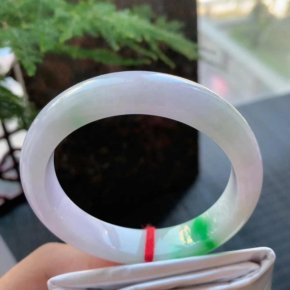 正圈冰糯春彩 无瑕 尺寸:54.8/12.6/8.5 超美