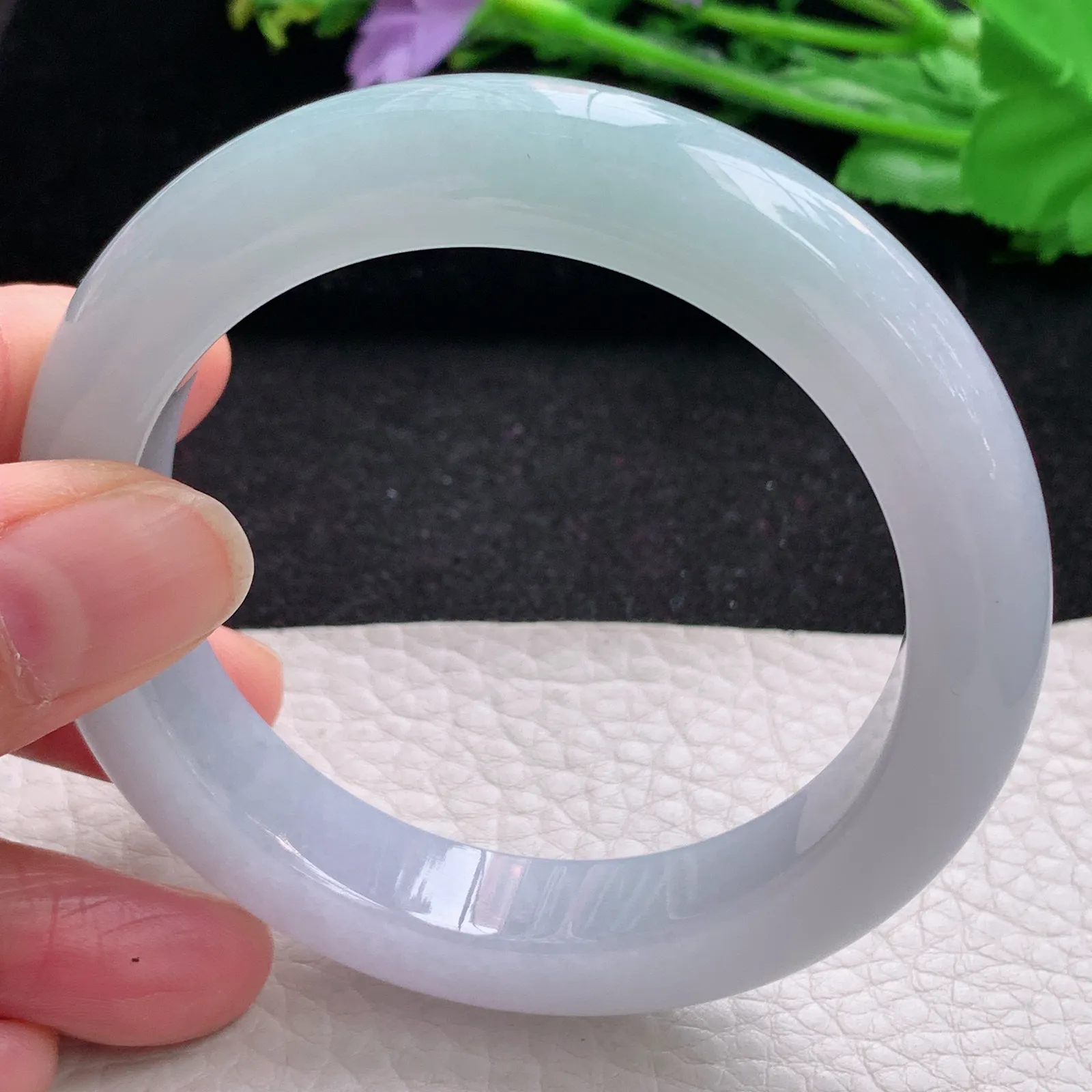 hy自然光56*12.3*9.5平安镯 缅甸翡翠a货玉手镯清新厚装宽边玉手环