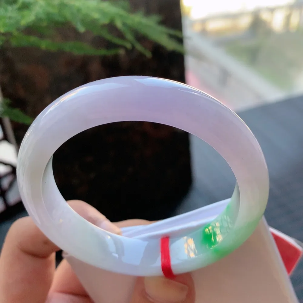 正圈冰糯春彩 无瑕 尺寸:54.8/12.6/8.5 超美