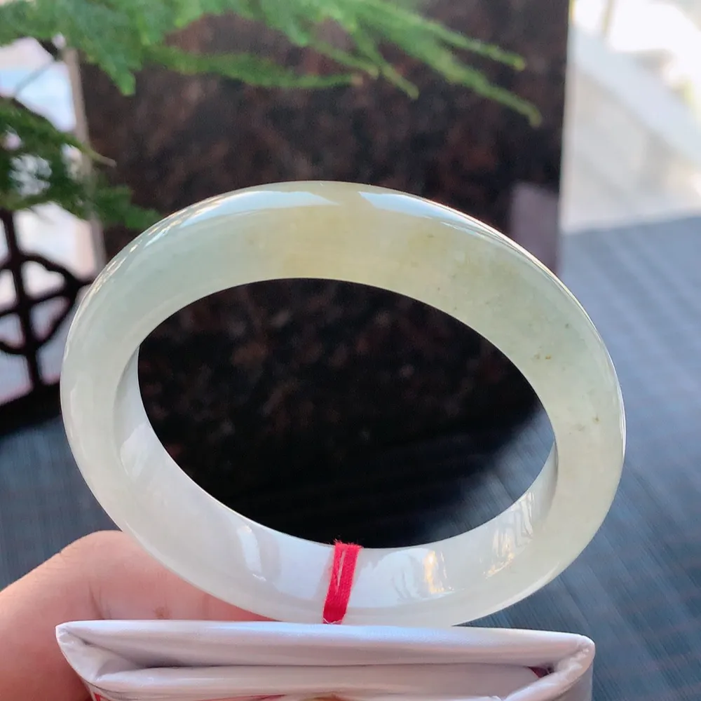 正圈冰黄翡 无瑕 尺寸:55.7/12.2/8 种色兼备🥰🥰