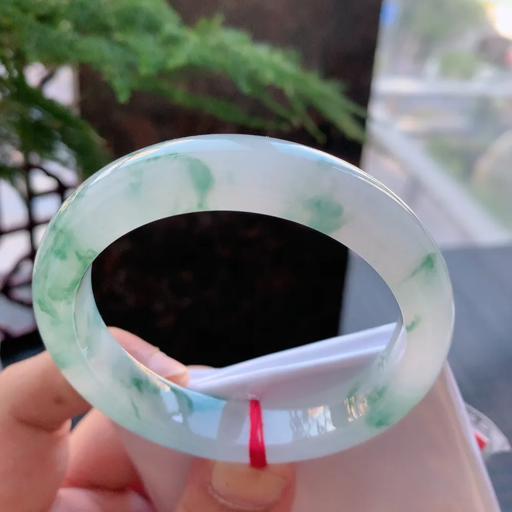 正圈高冰飘花 微纹 尺寸:55.4/12.5/8.6 花美 种水好