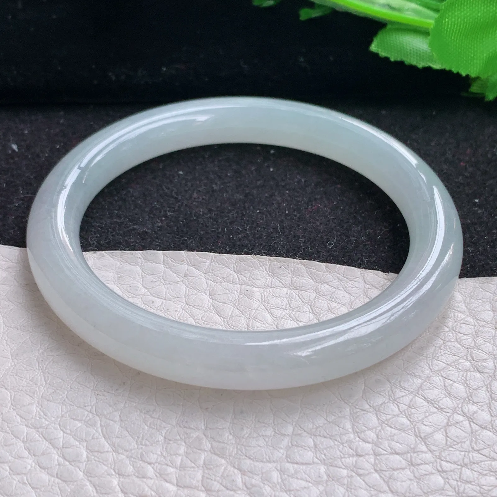 xd自然光54*8.3*8.4叮当镯 缅甸翡翠a货玉手镯冰润白月光美人镯