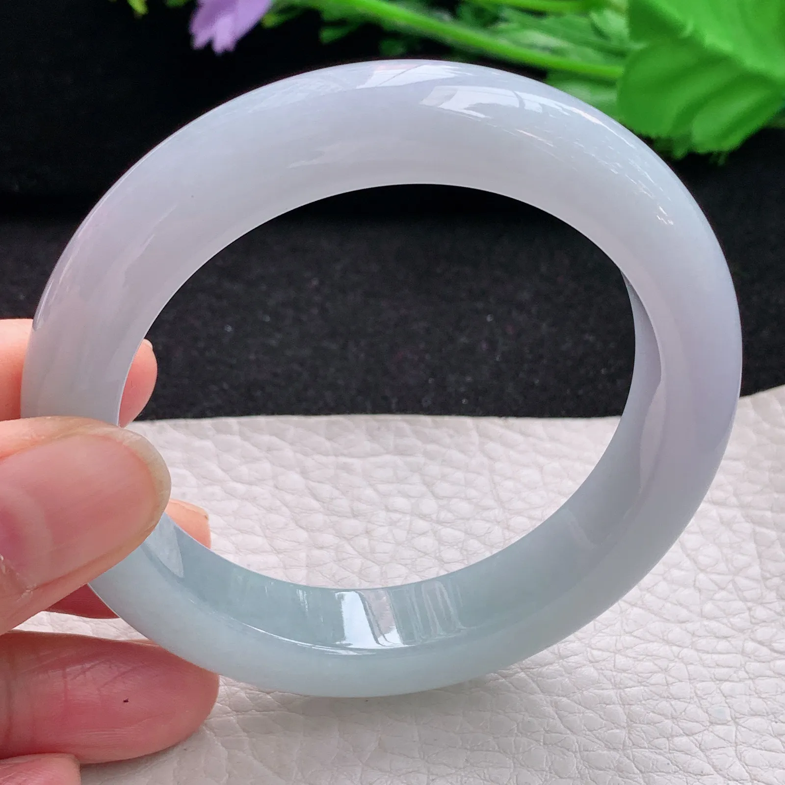 hy自然光56*12.3*9.5平安镯 缅甸翡翠a货玉手镯清新厚装宽边玉手环