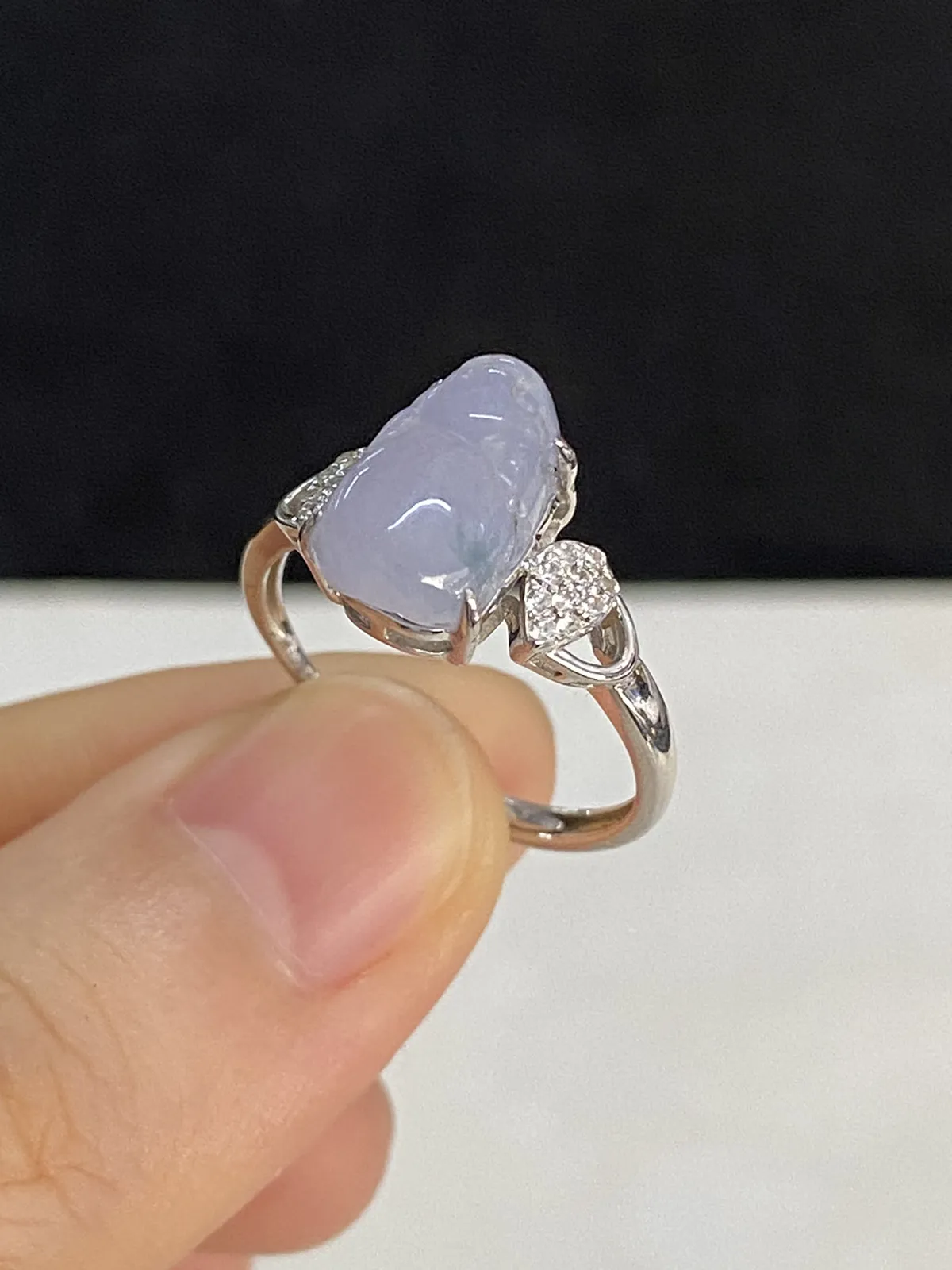 翡翠女戒，印记：S925