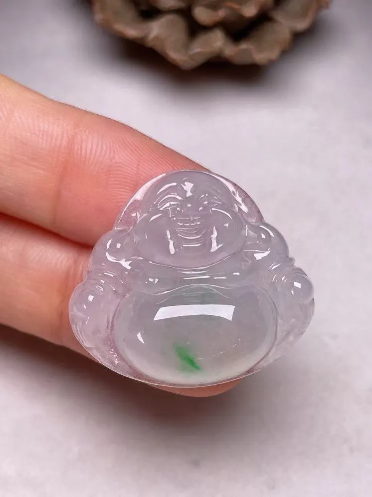 冰种飘绿【佛公】吊坠，种水好，玉质细腻 ，卖相好.