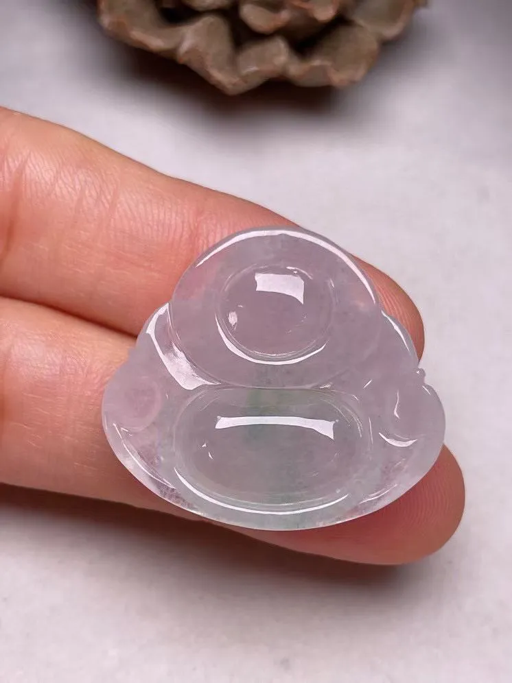 冰种飘绿【佛公】吊坠，种水好，玉质细腻 ，卖相好.