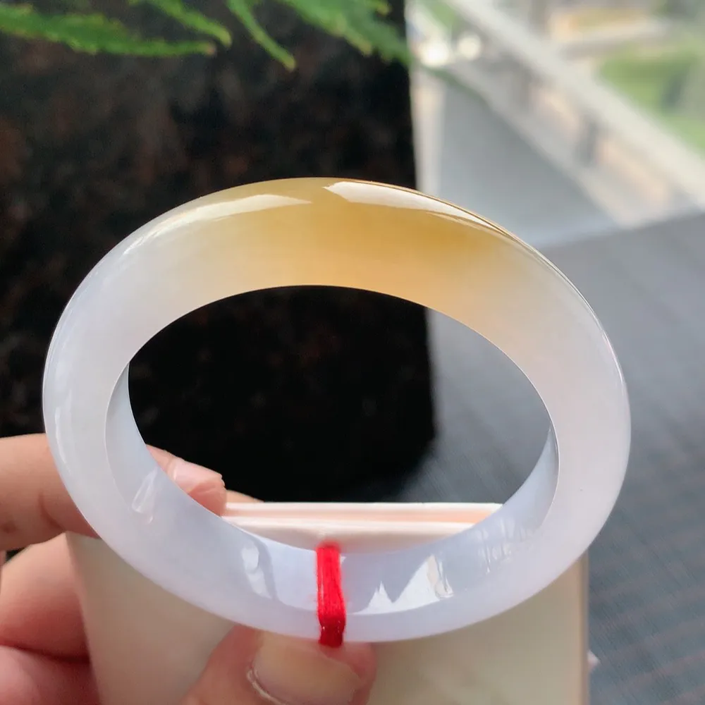 正圈高冰黄翡 无瑕 尺寸:53.1/12.1/8.6 种色兼备