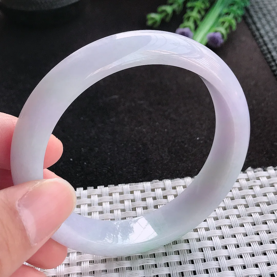 天然A货翡翠59.5/14/8老坑秀气温润手镯宽边玉手镯