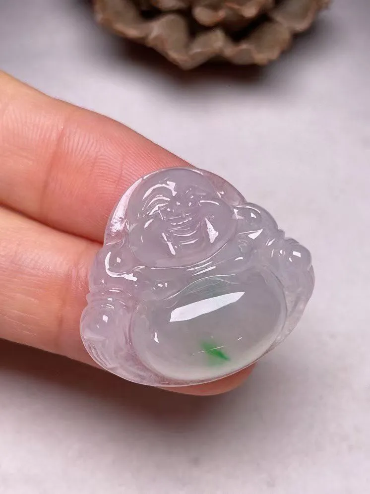 冰种飘绿【佛公】吊坠，种水好，玉质细腻 ，卖相好.