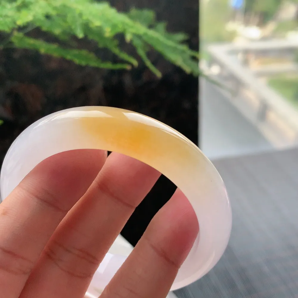 正圈高冰黄翡 无瑕 尺寸:53.1/12.1/8.6 种色兼备