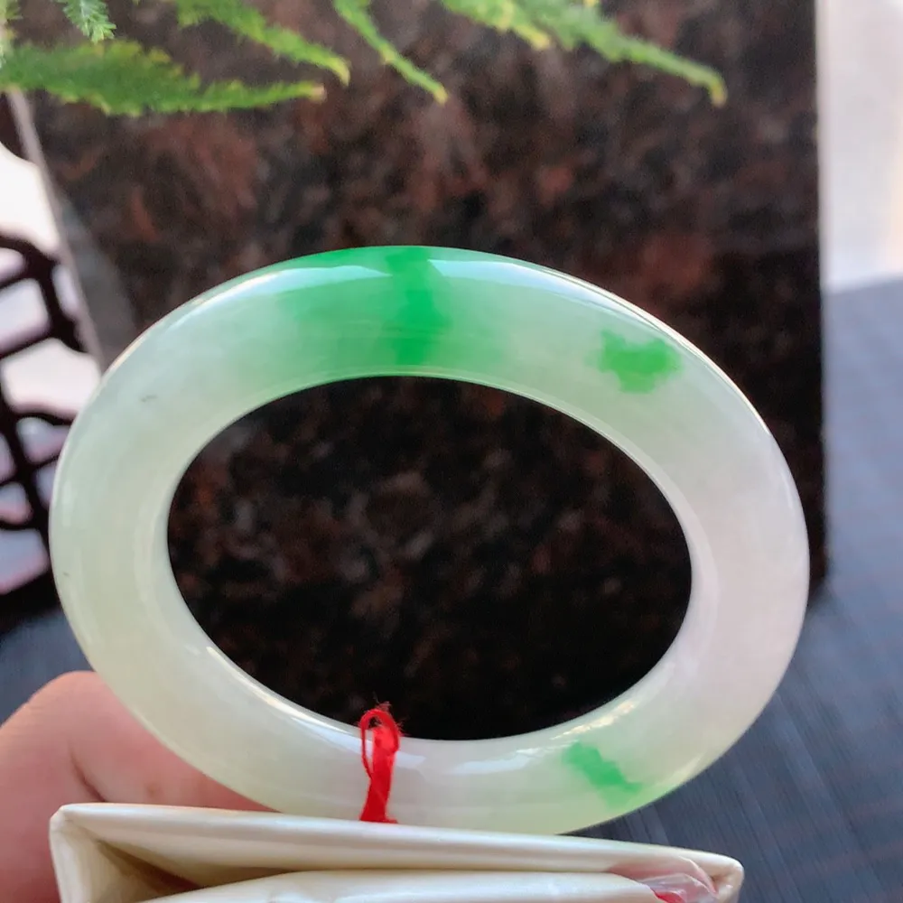 圆条冰阳绿 无瑕 尺寸:54.5/11.2  种色兼备🥰🥰