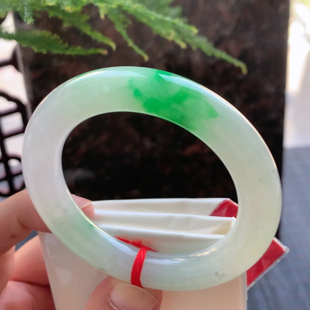 圆条冰阳绿 无瑕 尺寸:54.5/11.2  种色兼备🥰🥰