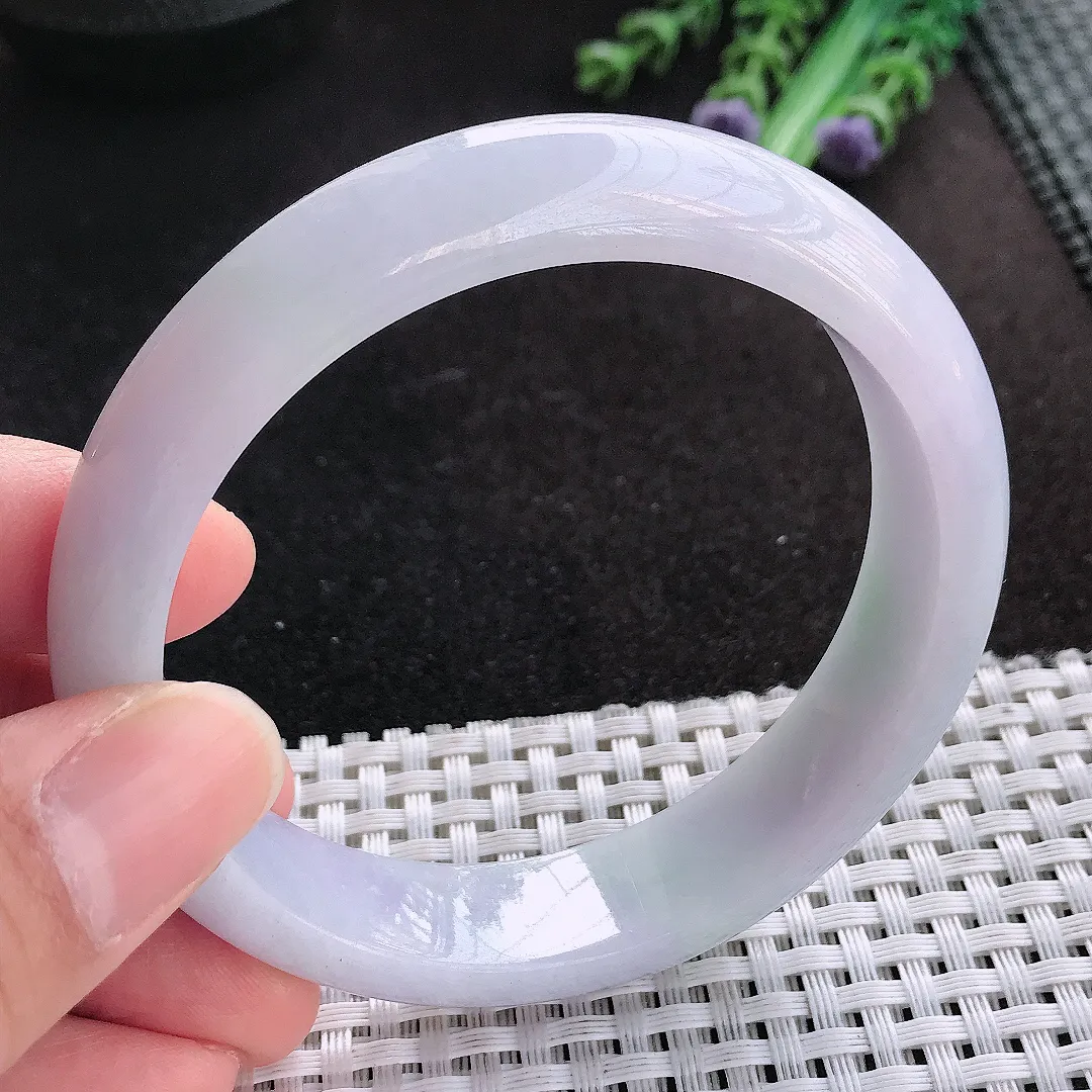 天然A货翡翠59.5/14/8老坑秀气温润手镯宽边玉手镯