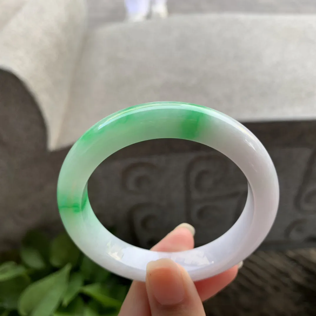 小圈口 53-10.7-8.8【飘阳绿正圈手镯】正圈53 54可戴