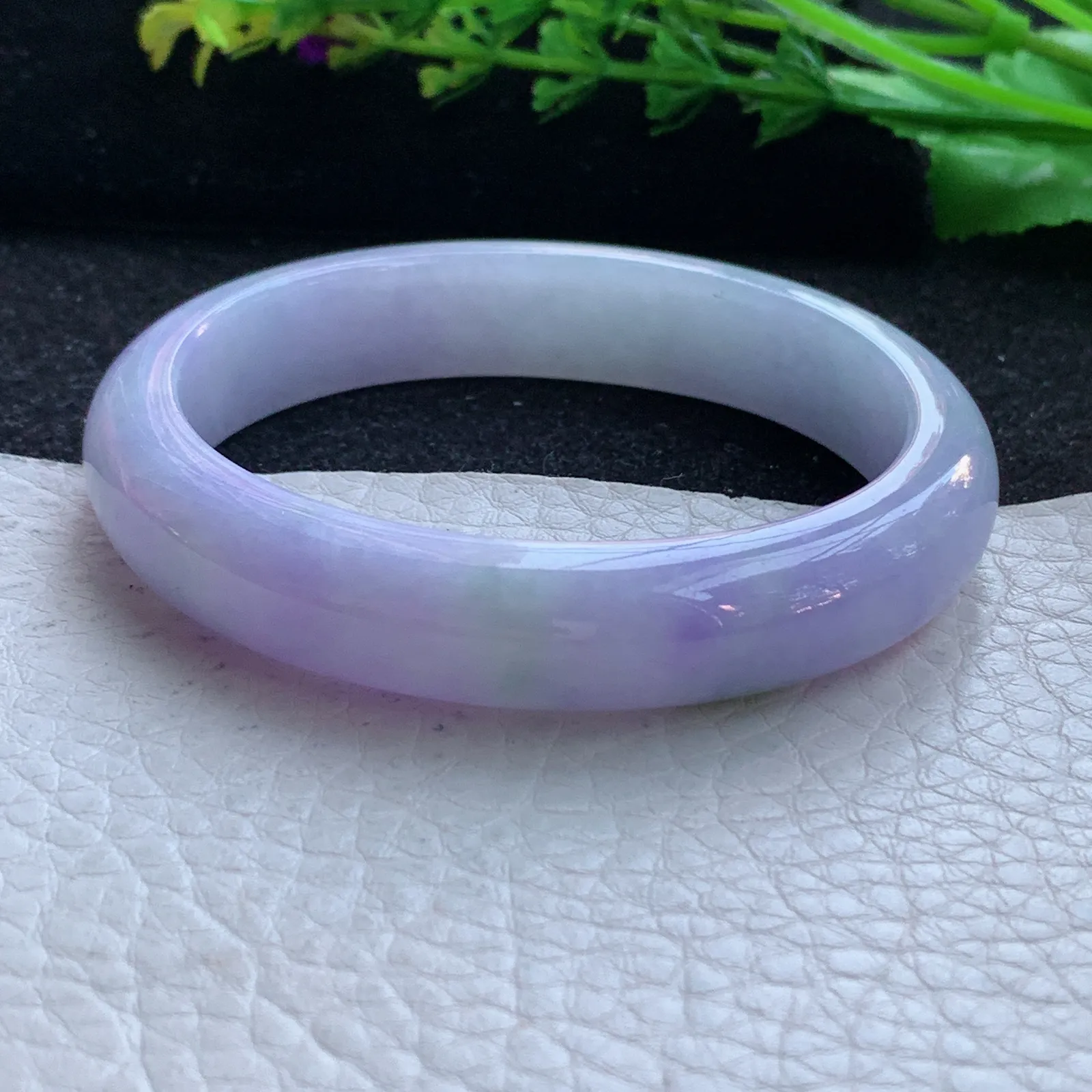 faa自然光54.5*45*11.6*7.2贵妃镯 缅甸翡翠a货玉手镯紫罗兰秀气宽边玉手环