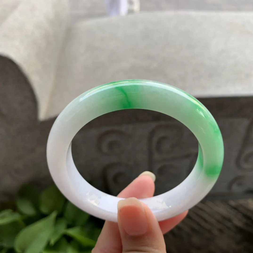 小圈口 53-10.7-8.8【飘阳绿正圈手镯】正圈53 54可戴